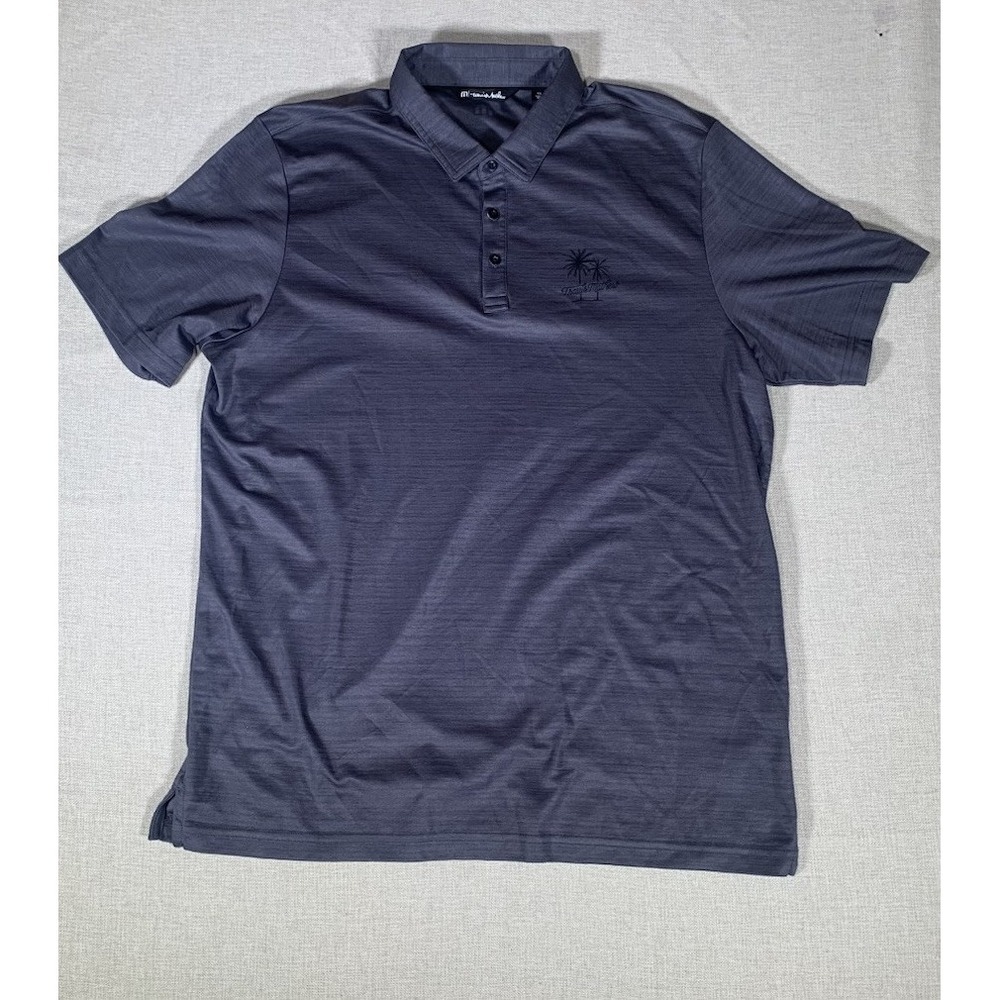 Travis Mathew 3 Button Short Sleeve Polo Dark Gray Size XXL